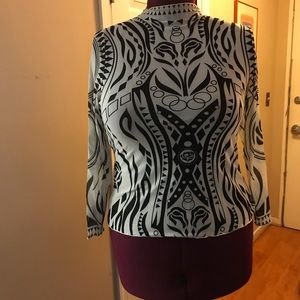 Shear elegant  Black and White blouse.